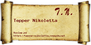 Tepper Nikoletta névjegykártya